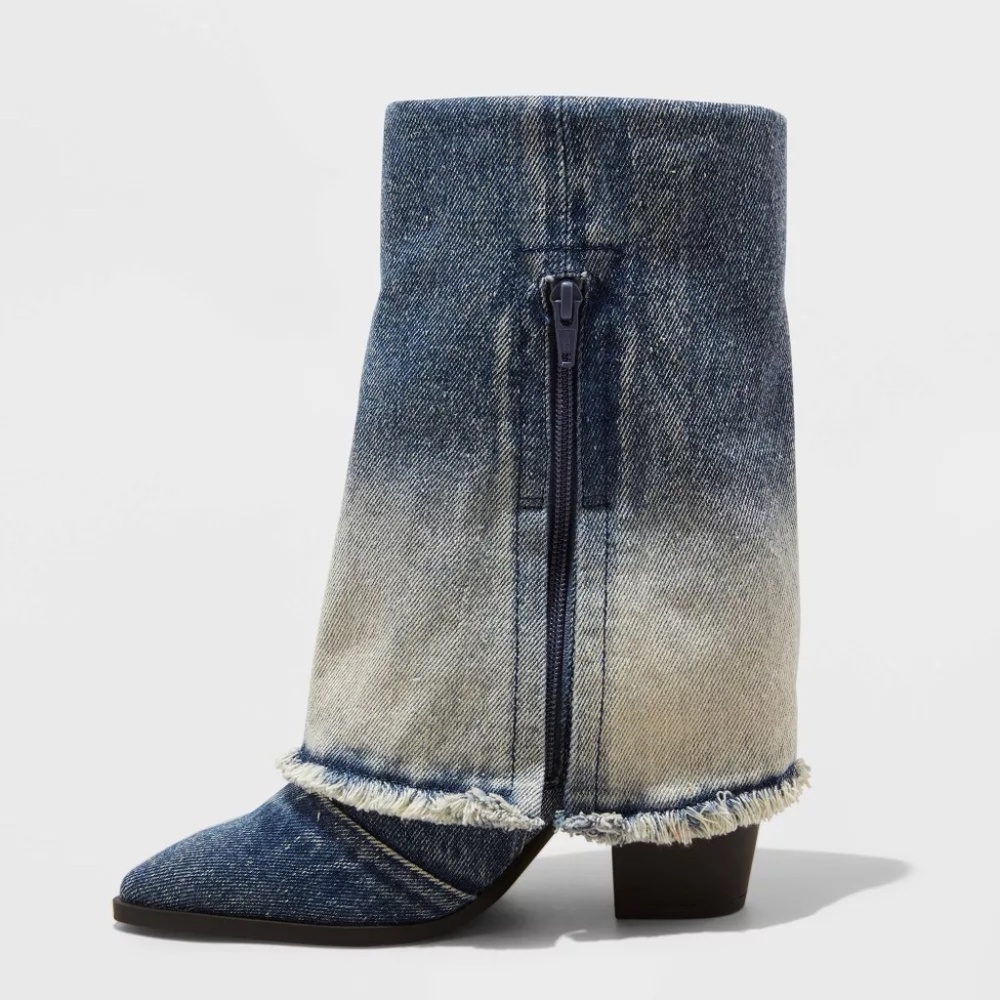 NEW Wild Fable Calista Boots-Denim Ombre Boots sz 10 - Picture 8 of 9